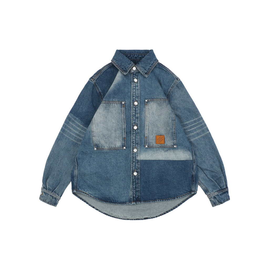 Louis Vuitton 25SS Sun-Faded Patchwork Denim Jacket — Indigo