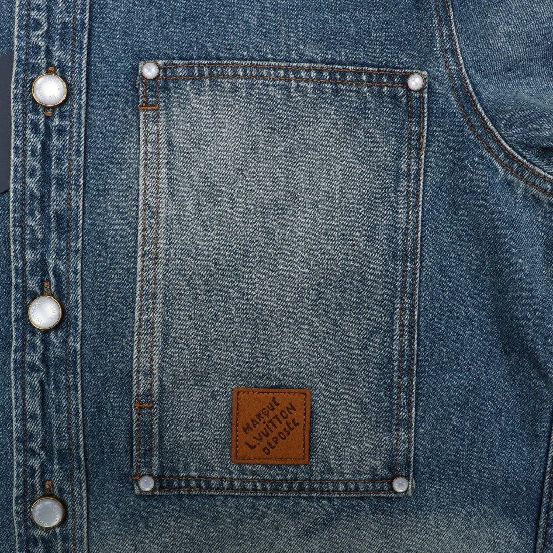Louis Vuitton 25SS Sun-Faded Patchwork Denim Jacket — Indigo