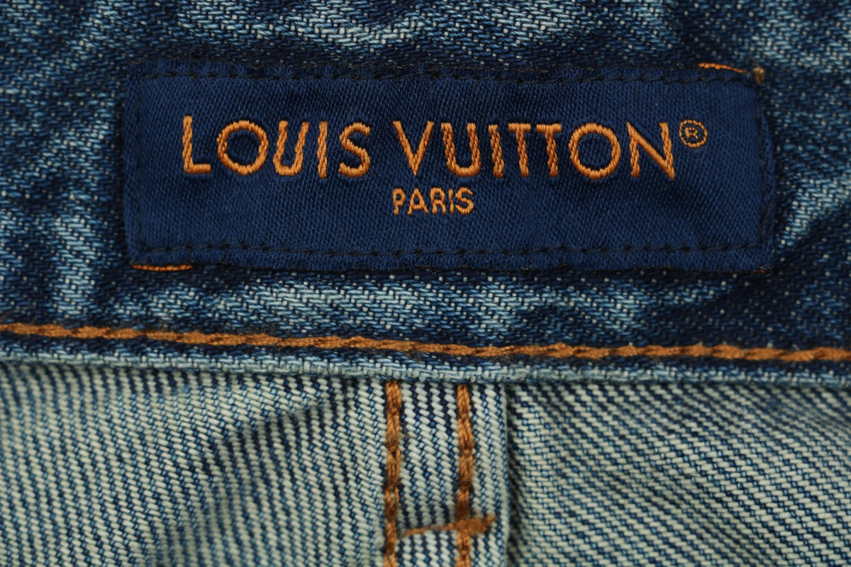 Louis Vuitton 24FW Turquoise Button Washed Cargo Denim Jeans — Indigo