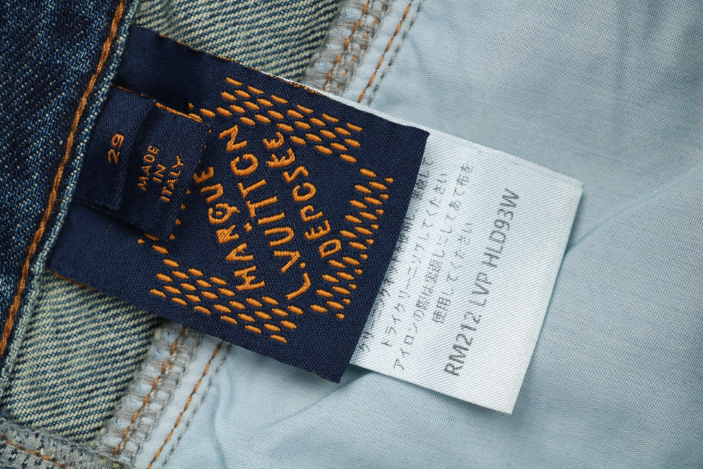 Louis Vuitton 24FW Turquoise Button Washed Cargo Denim Jeans — Indigo