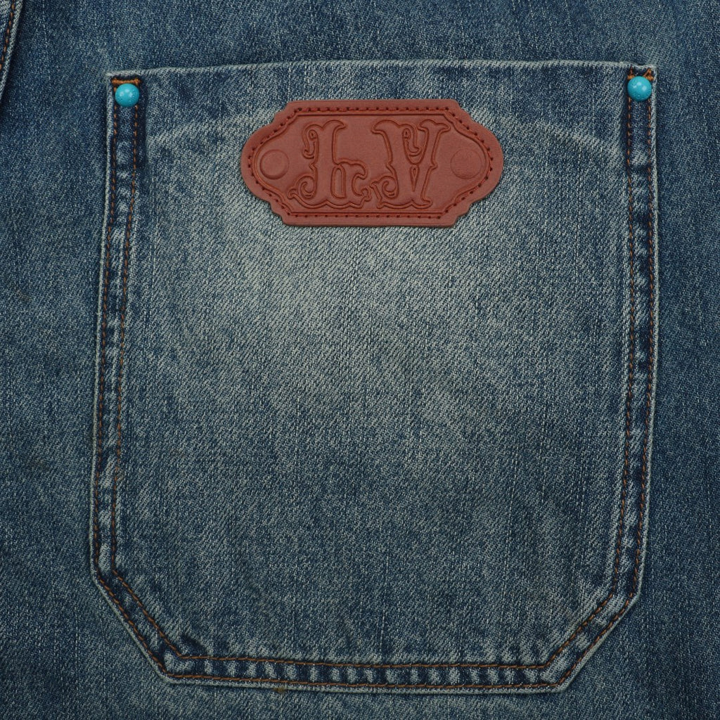 Louis Vuitton 24FW Turquoise Button Washed Cargo Denim Jeans — Indigo