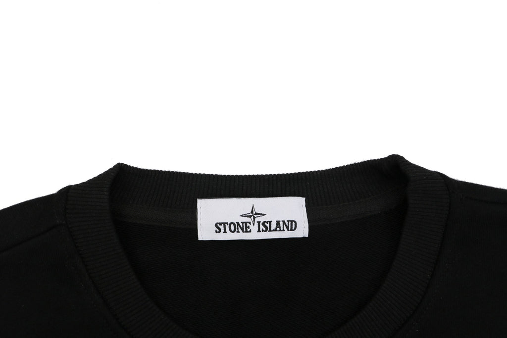 Stone Island Sleeve Compass Badge Crewneck Sweatshirt — Black