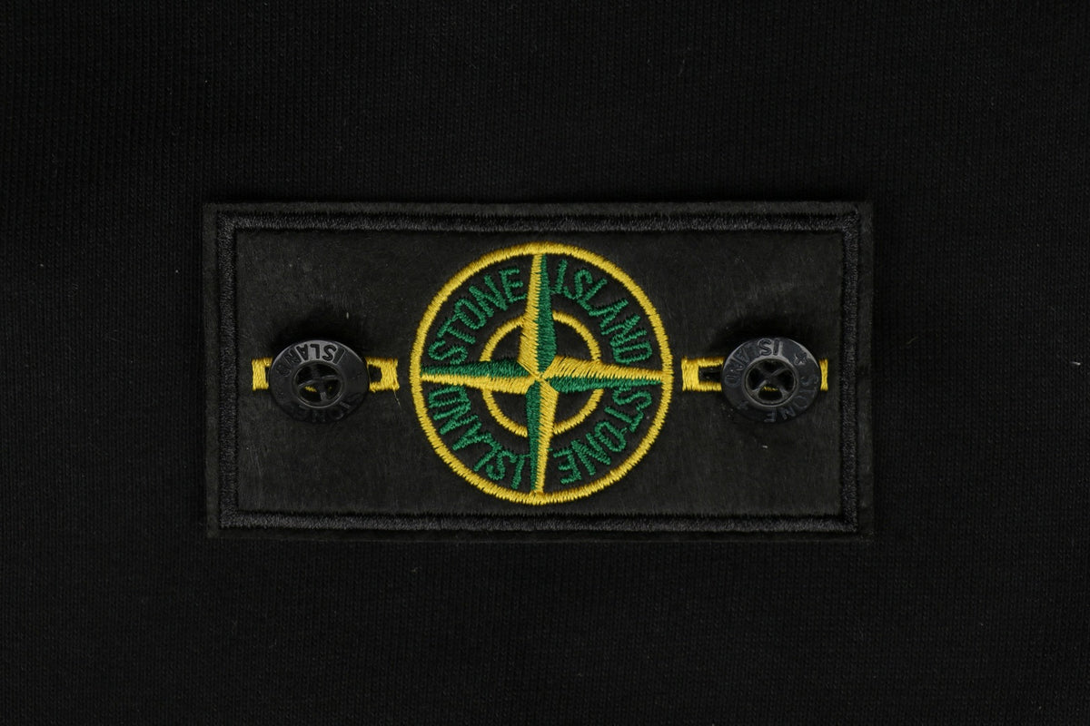 Stone Island Sleeve Compass Badge Crewneck Sweatshirt — Black