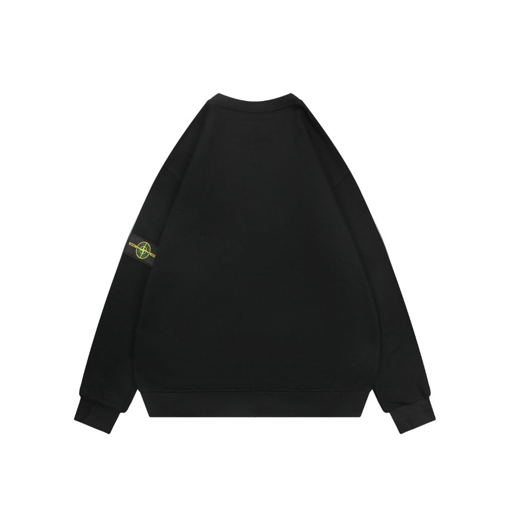 Stone Island Sleeve Compass Badge Crewneck Sweatshirt — Black