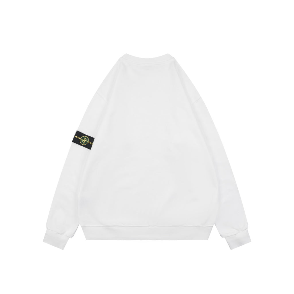 Stone Island Arm Badge Crew Neck Sweatshirt — White