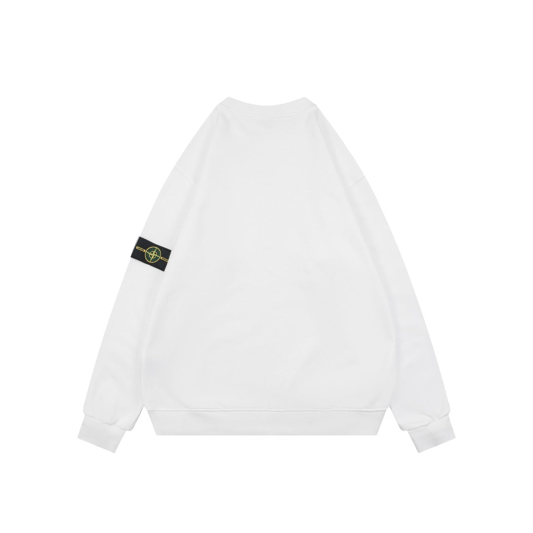 Stone Island Arm Badge Crew Neck Sweatshirt — White