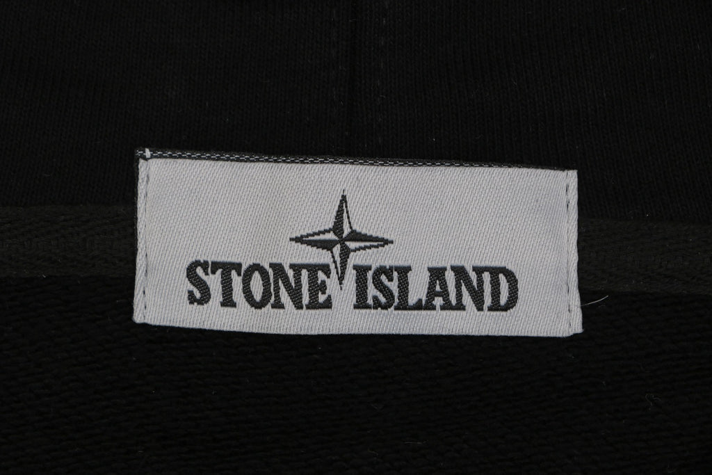 Stone Island Arm Badge Full-Zip Hoodie — Black