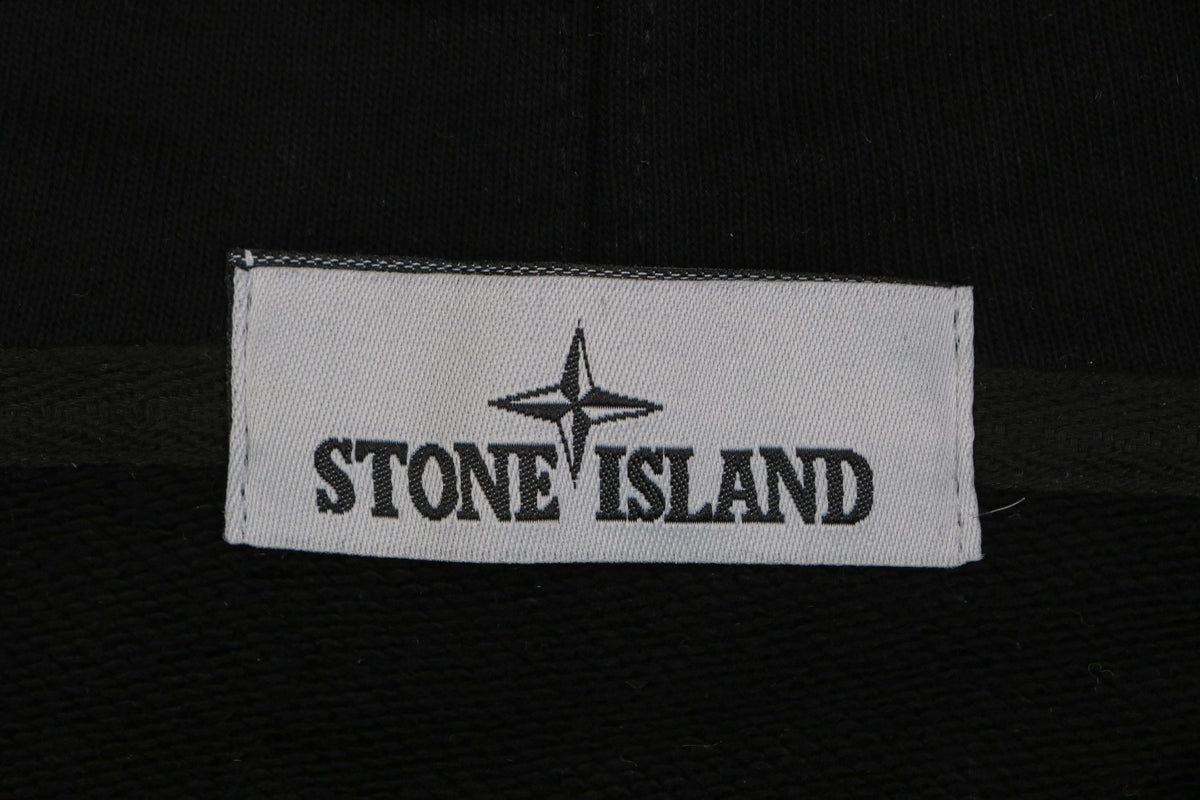 Stone Island Arm Badge Full-Zip Hoodie — Black