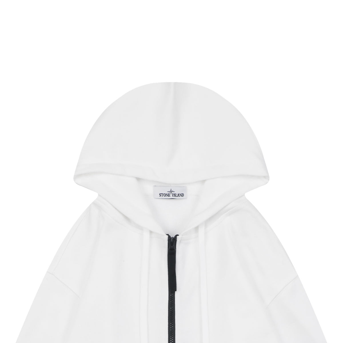 Stone Island Arm Badge Zip Hoodie — White