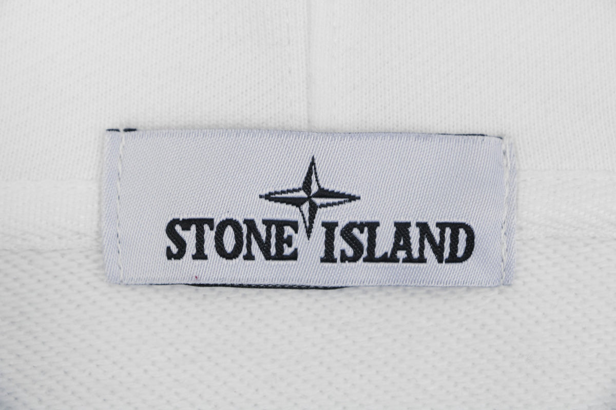 Stone Island Arm Badge Zip Hoodie — White