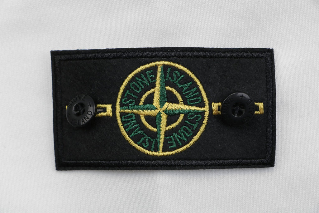 Stone Island Arm Badge Zip Hoodie — White