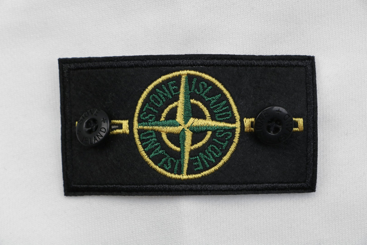 Stone Island Arm Badge Zip Hoodie — White