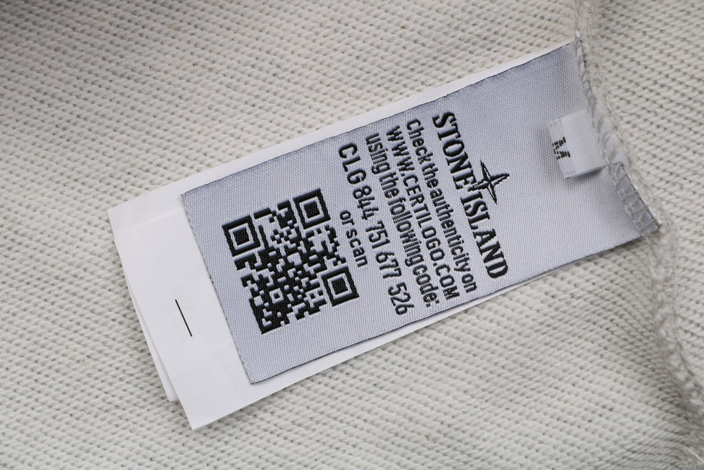 Stone Island Arm Badge Zip Hoodie — Light Grey