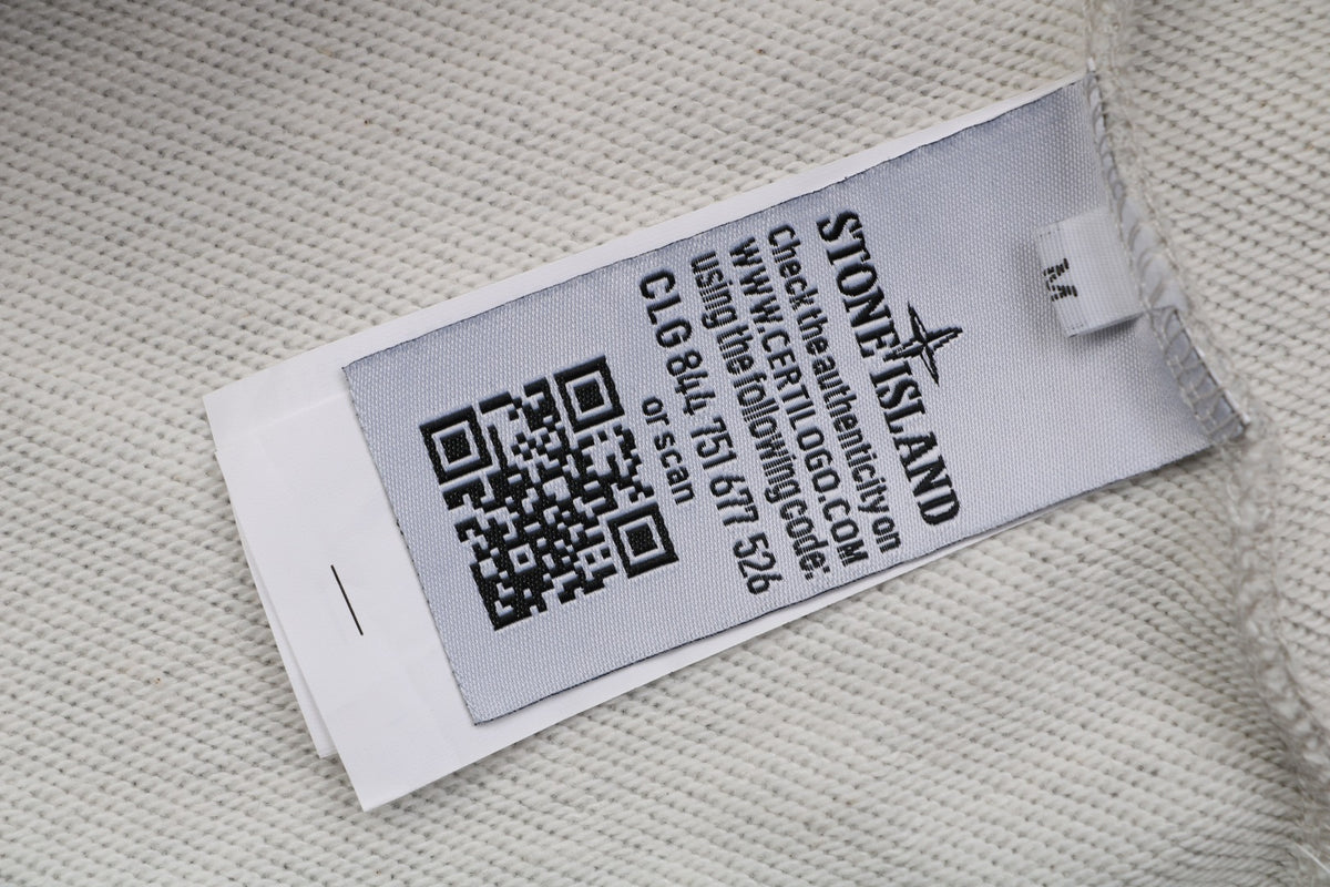 Stone Island Arm Badge Zip Hoodie — Light Grey