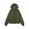Stone Island Arm Badge Zip Hoodie — Olive Green