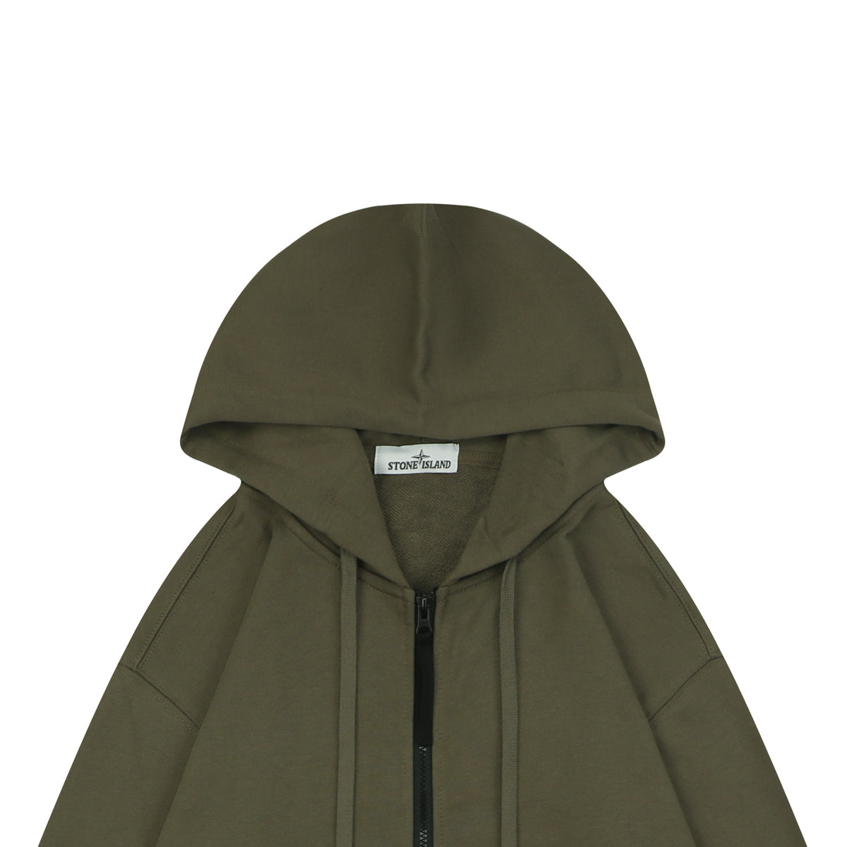 Stone Island Arm Badge Zip Hoodie — Olive Green