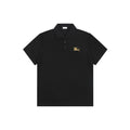 Burberry Equestrian Knight Embroidered Short Sleeve Polo — Black