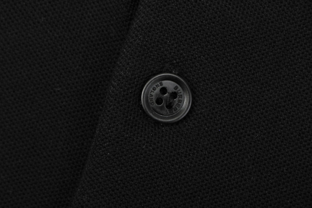 Burberry Equestrian Knight Embroidered Short Sleeve Polo — Black