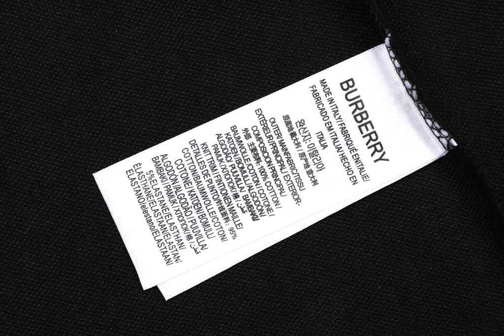Burberry Equestrian Knight Embroidered Short Sleeve Polo — Black