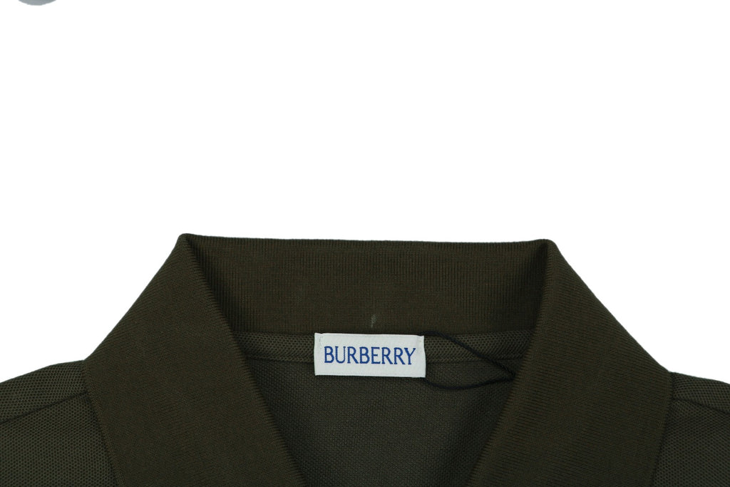 Burberry Equestrian Knight Embroidered Short Sleeve Polo — Hunter Green