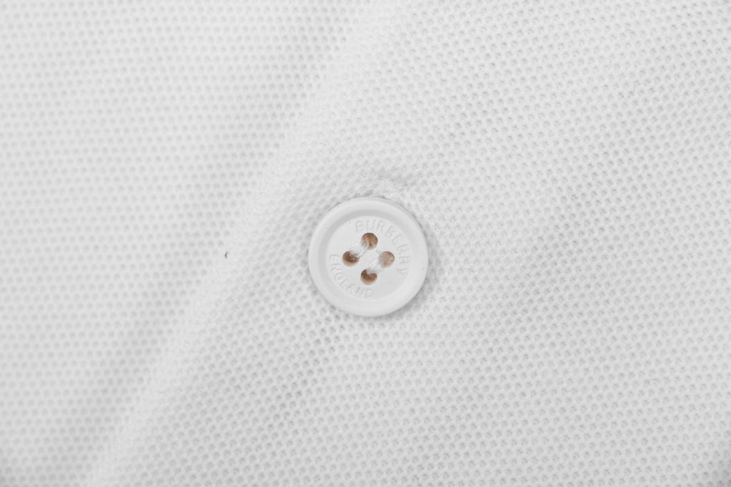 Burberry Equestrian Knight Embroidered Short Sleeve Polo — White