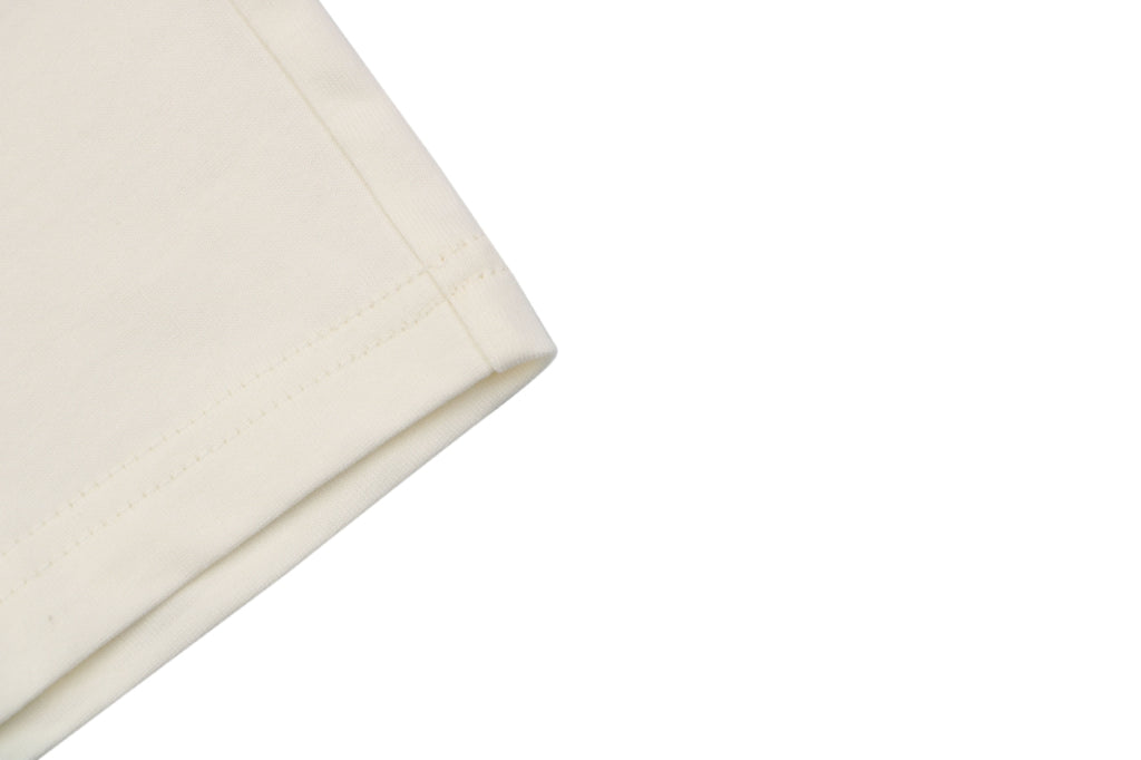 Ami Paris Stripe Box Signature Script Print Short Sleeve Tee — Off White