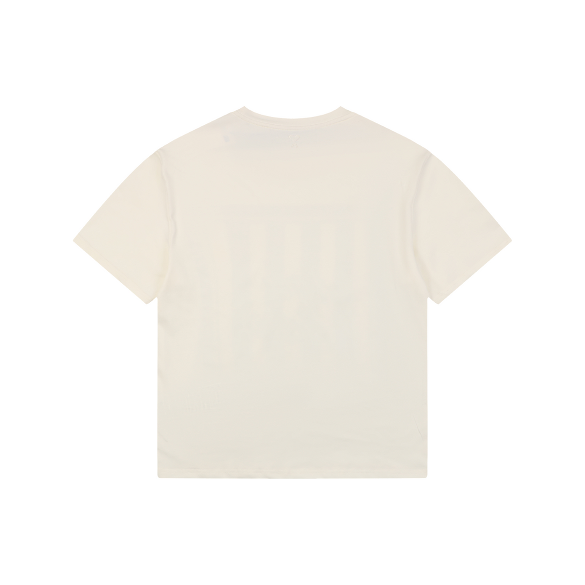 Ami Paris Stripe Box Signature Script Print Short Sleeve Tee — Off White