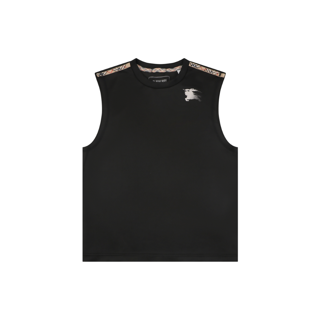 Burberry Shoulder Check EKD Sleeveless Vest — Black