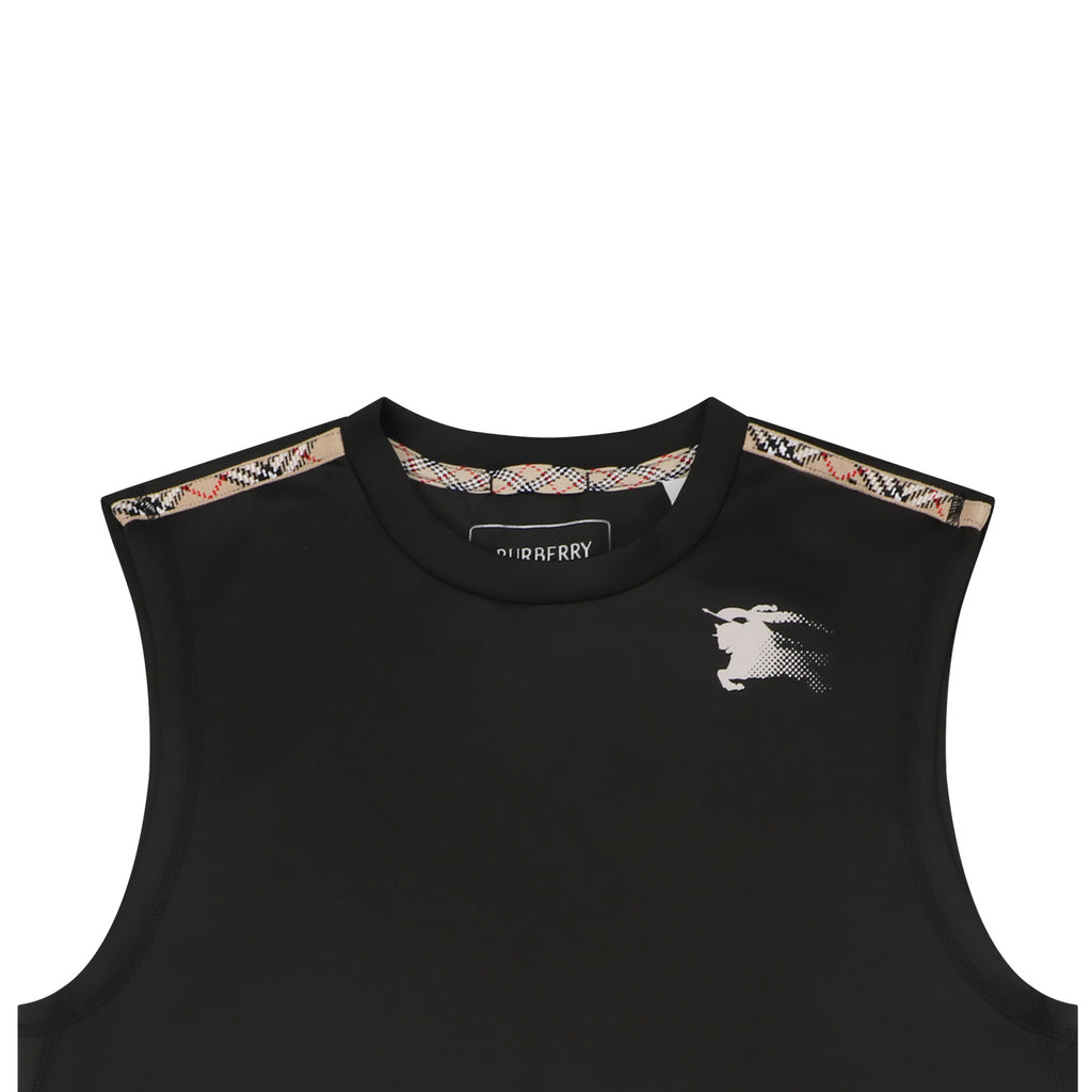 Burberry Shoulder Check EKD Sleeveless Vest — Black