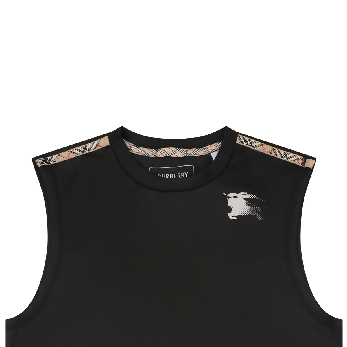 Burberry Shoulder Check EKD Sleeveless Vest — Black