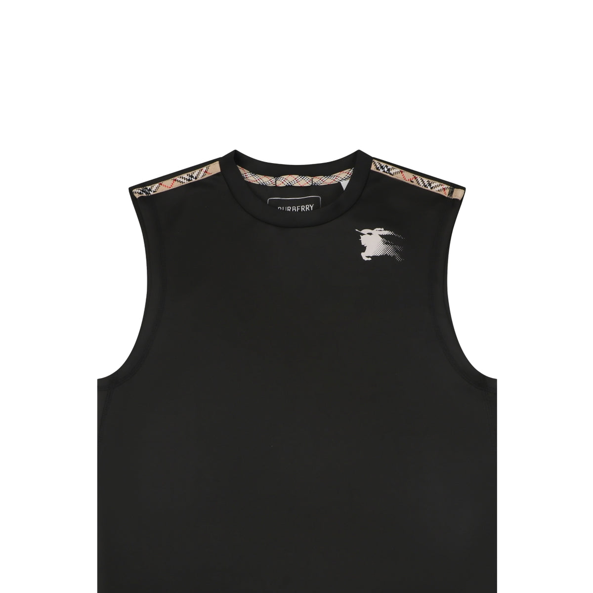 Burberry Shoulder Check EKD Sleeveless Vest — Black