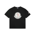 Moncler Oversized M Badge Towel Embroidery Short Sleeve Tee — Black