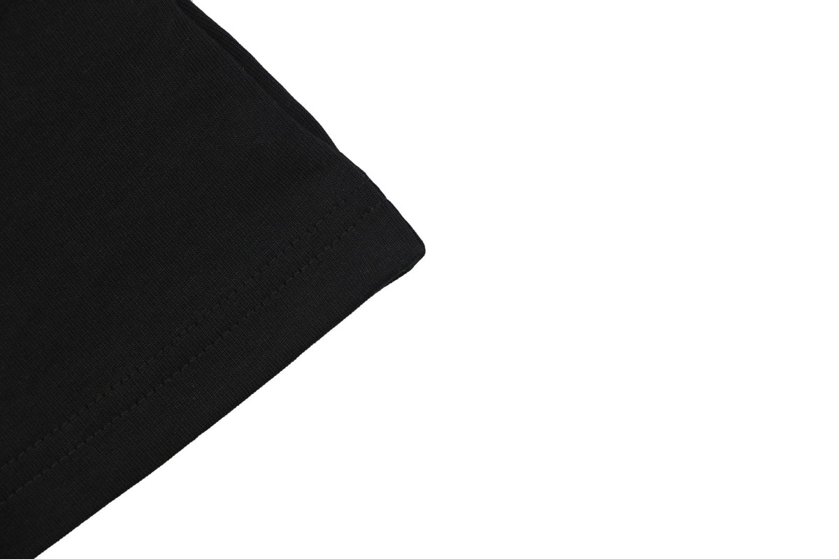Moncler Oversized M Badge Towel Embroidery Short Sleeve Tee — Black