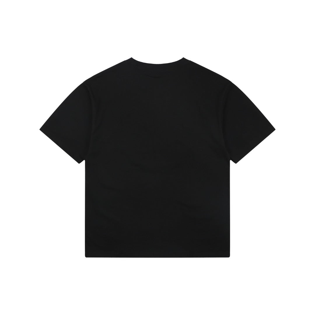 Moncler Oversized M Badge Towel Embroidery Short Sleeve Tee — Black