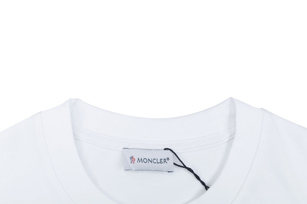 Moncler Oversized Circle Logo Towel Embroidery Short Sleeve Tee — White