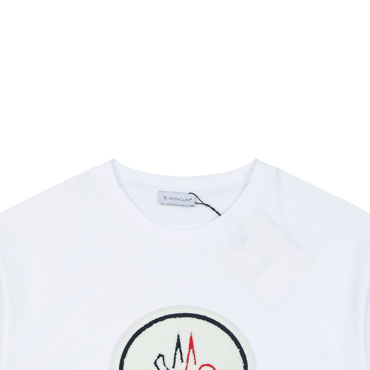 Moncler Oversized Circle Logo Towel Embroidery Short Sleeve Tee — White