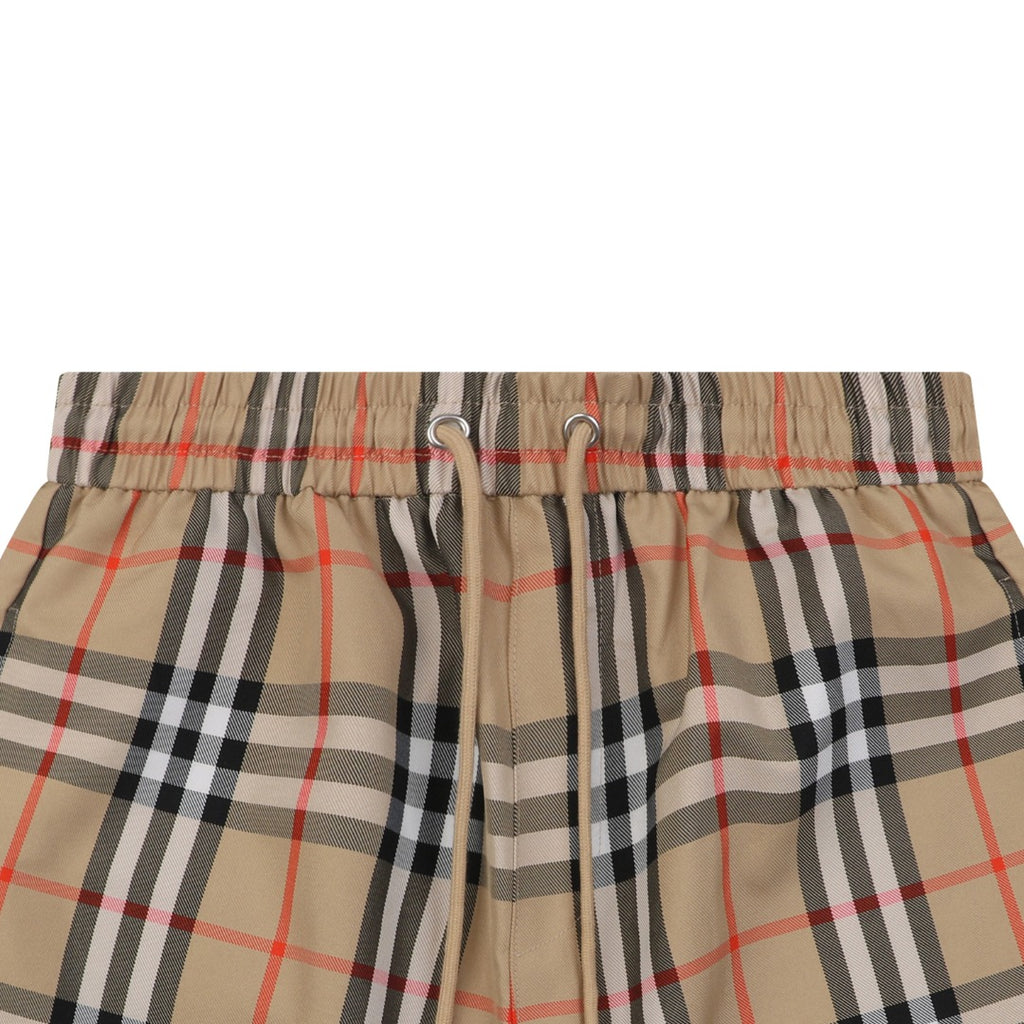 Burberry House Check Drawstring Shorts — Archive Camel