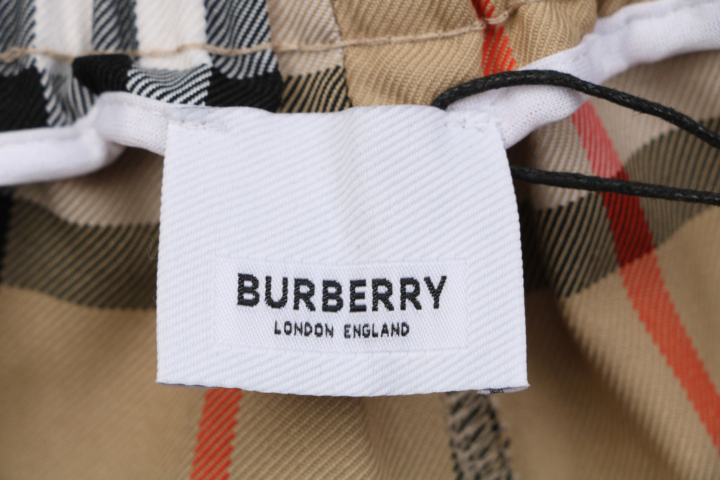 Burberry House Check Drawstring Shorts — Archive Camel
