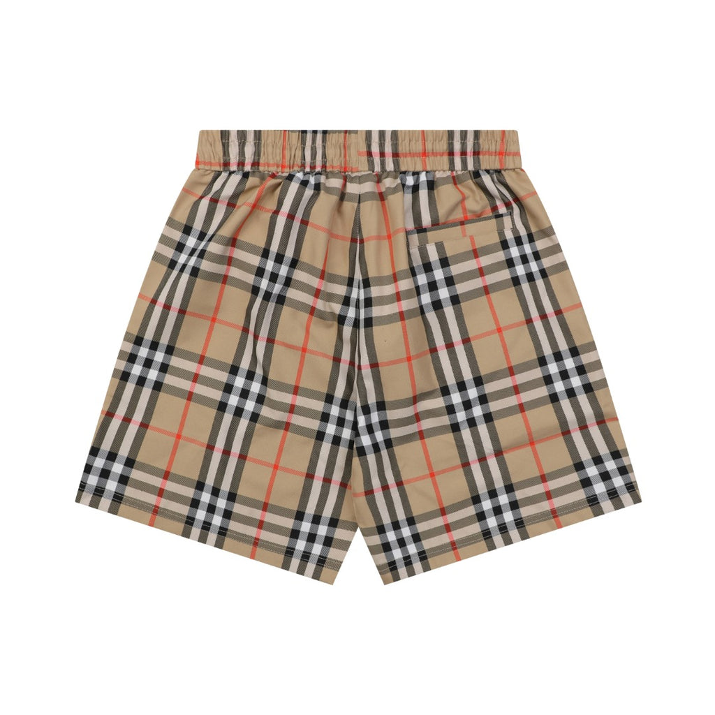 Burberry House Check Drawstring Shorts — Archive Camel