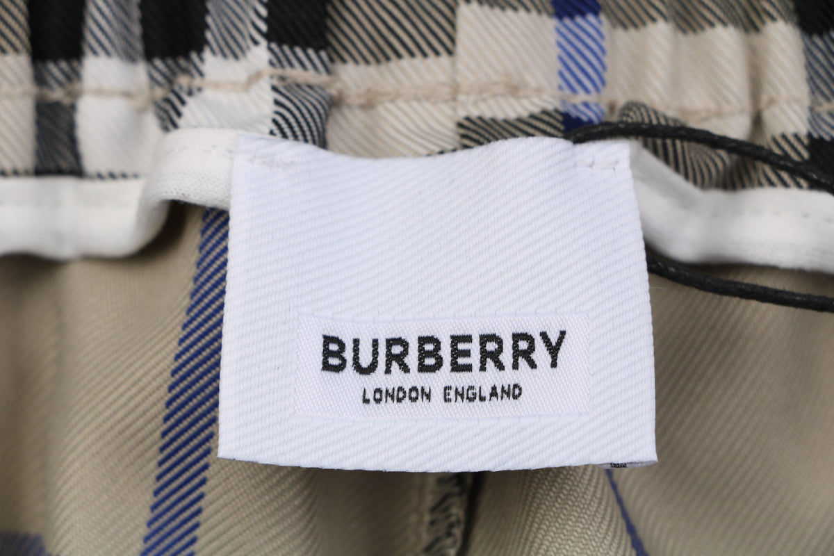 Burberry House Check Drawstring Shorts — Camel