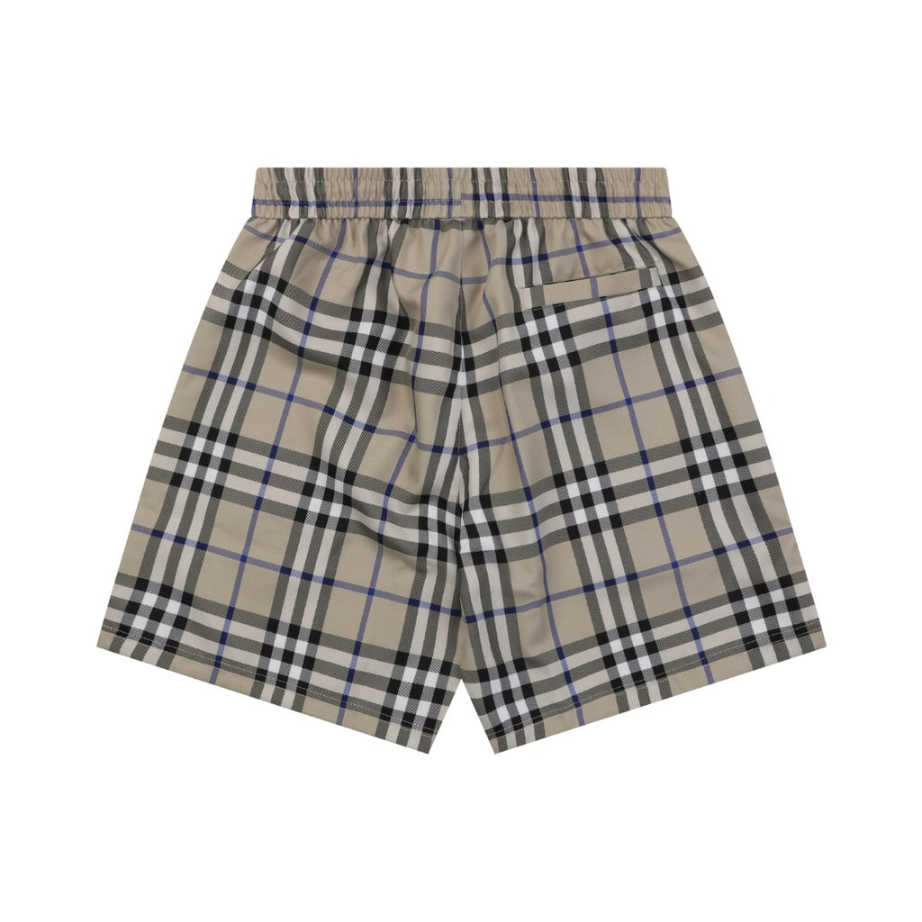 Burberry House Check Drawstring Shorts — Camel