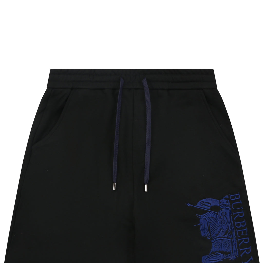Burberry EKD Embroidered Drawstring Shorts — Black