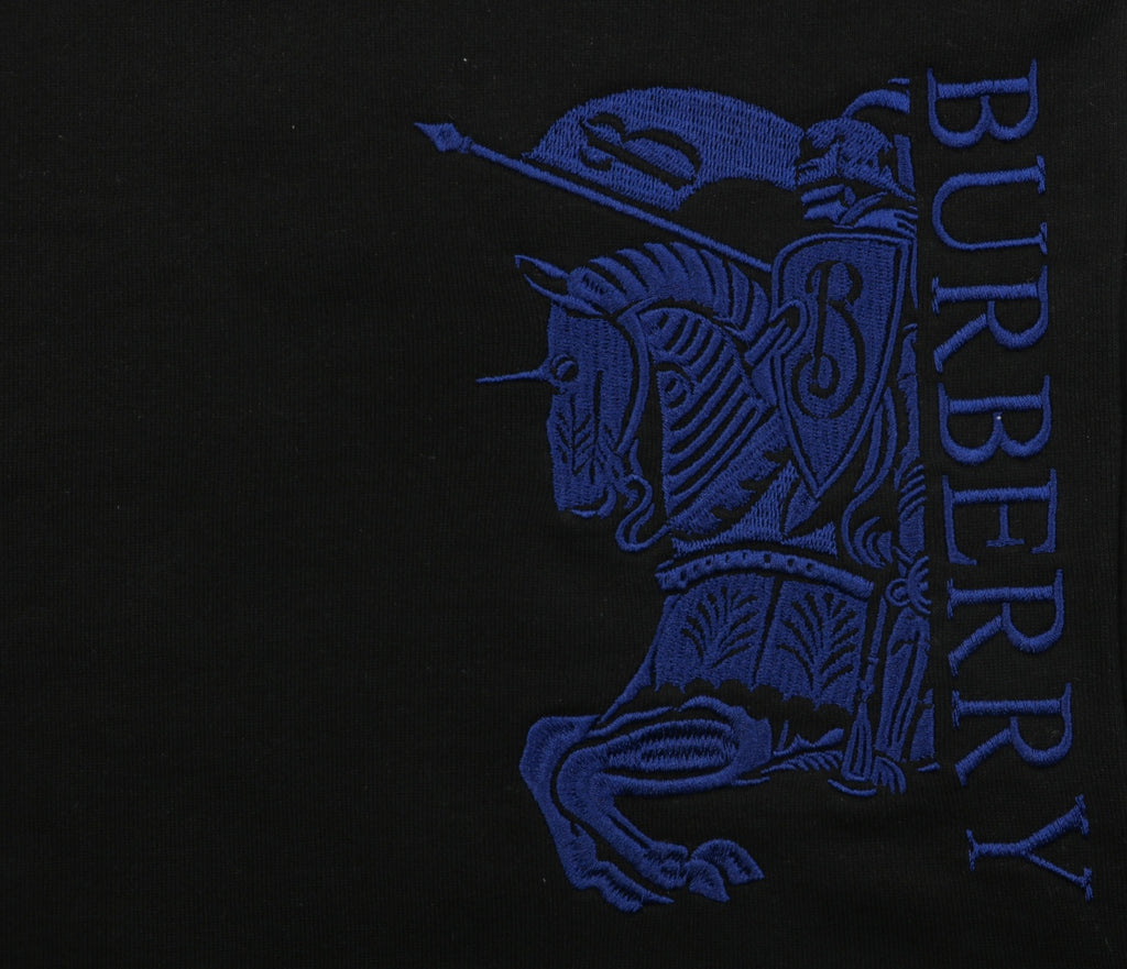 Burberry EKD Embroidered Drawstring Shorts — Black