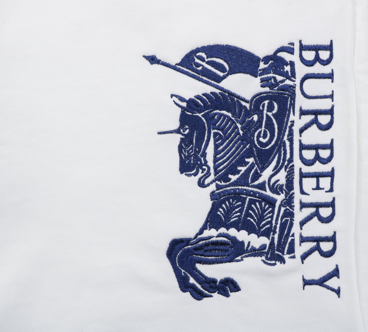 Burberry EKD Embroidered Drawstring Shorts — White Navy