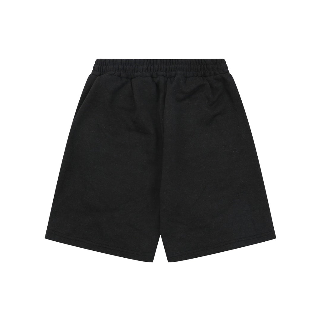 Chrome Hearts Sanskrit Iron Cross Floral Appliqé Shorts — Black