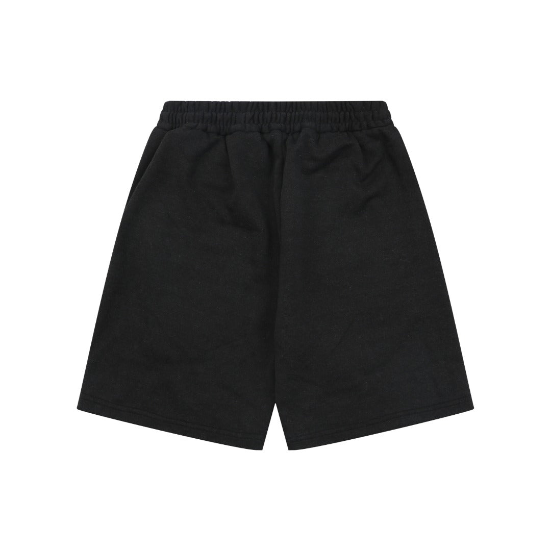 Chrome Hearts Sanskrit Iron Cross Floral Appliqé Shorts — Black