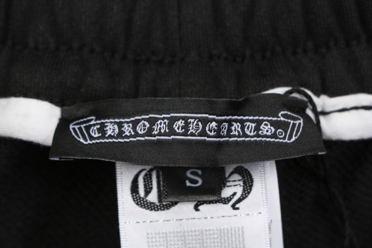 Chrome Hearts Ink Splash Sanskrit Cross Floral Shorts — Black