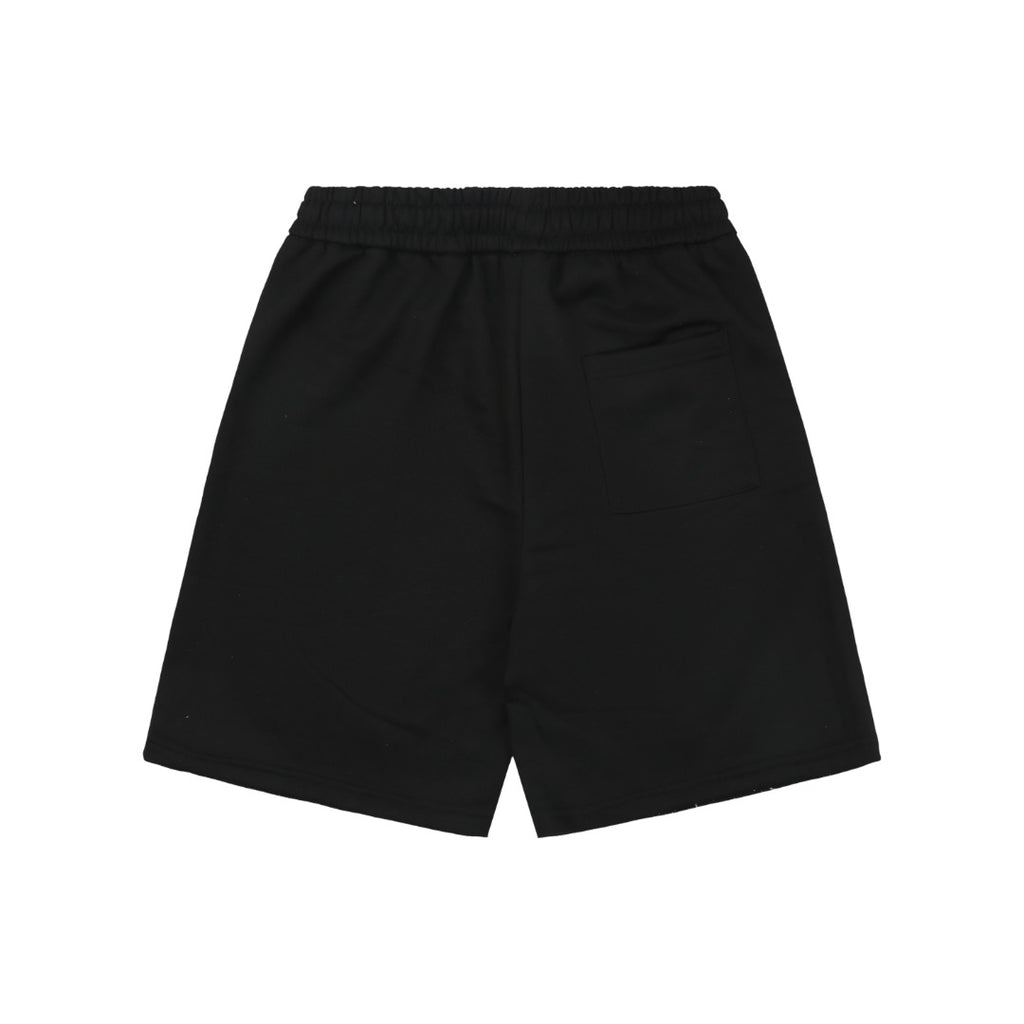 Chrome Hearts Ink Splash Sanskrit Cross Floral Shorts — Black