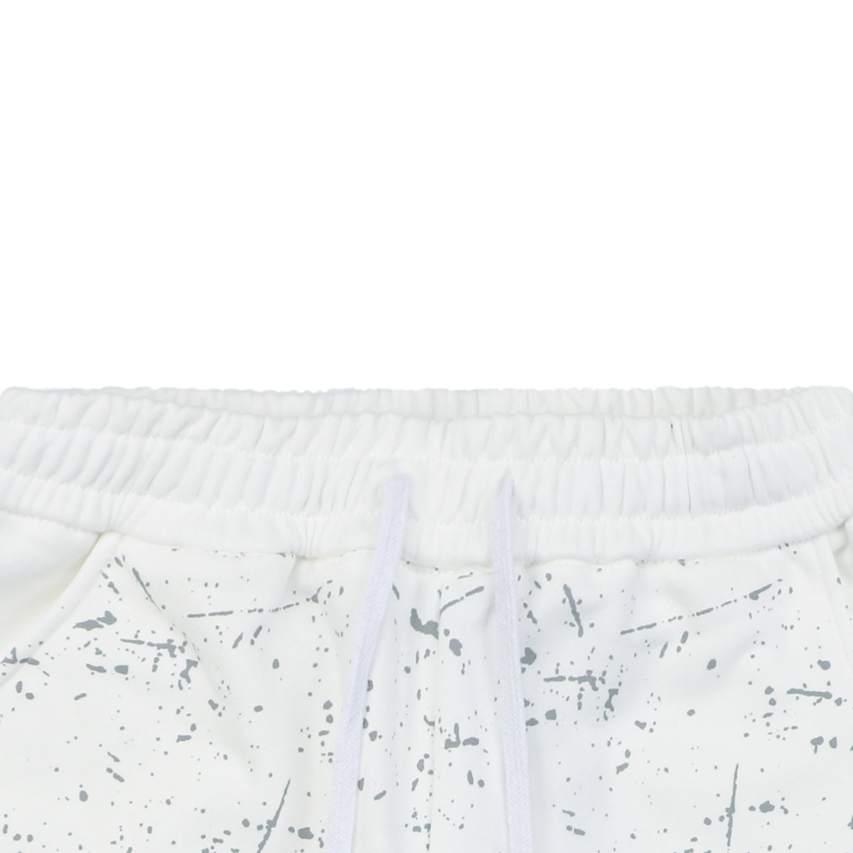 Chrome Hearts Ink Splash Sanskrit Cross Floral Shorts — White