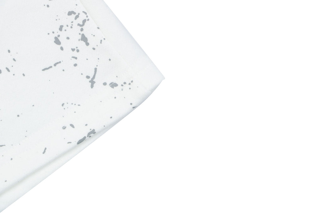 Chrome Hearts Ink Splash Sanskrit Cross Floral Shorts — White